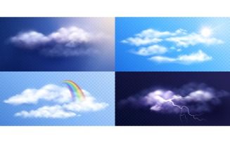 Clouds Weather Realistic Set 210230932 Vector Illustration Concept