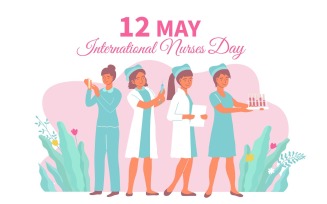 International Nurses Day Card 210250614 Vector Illustration Concept