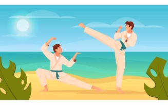 Martial Arts Fight Flat 210251113 Vector Illustration Concept
