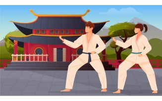 Martial Arts Training Flat 210251114 Vector Illustration Concept