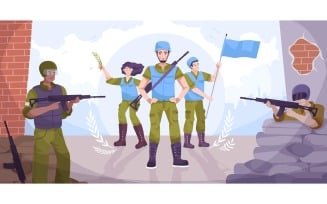 Peacekeepers Concept Flat 210250721 Vector Illustration Concept