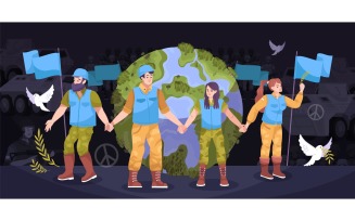 Peacekeepers Earth Flat 210250722 Vector Illustration Concept