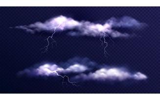 Stormy Clouds Realistic Set 210230933 Vector Illustration Concept