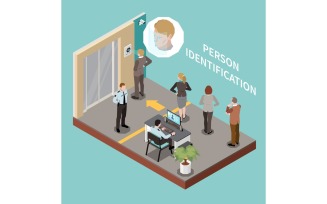 Biometric Authentication Isometric 210210918 Vector Illustration Concept