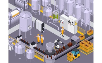 Brewery Beer Production Isometric 210203907 Vector Illustration Concept