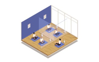 Gym Workout Fitness Isometric 210210104 Vector Illustration Concept