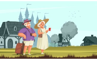 Old People Activity Travel 210212611 Vector Illustration Concept