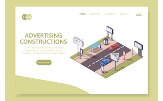 Advertising Constructions Web Site Isometric 201260705 Vector Illustration Concept