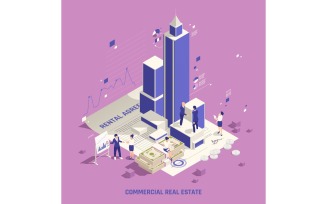 Commercial Real Estate Isometric 210110119 Vector Illustration Concept