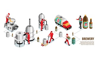Isometric Brewery Infographics 210110506 Vector Illustration Concept