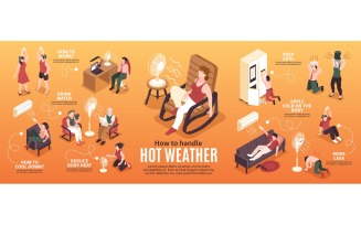 Isometric Hot Air Conditioner Infographics 210112147 Vector Illustration Concept