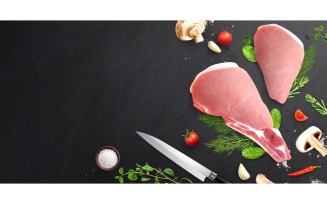 Meat Realistic Composition 1 210130922 Vector Illustration Concept