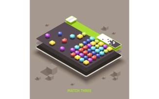Mobile Gaming Isometric Set 210110108 Vector Illustration Concept