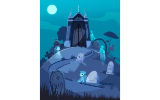 Old Cemetery Ghost 210112644 Vector Illustration Concept