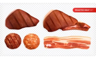 Roasted Meat Realistic Set 210130925 Vector Illustration Concept