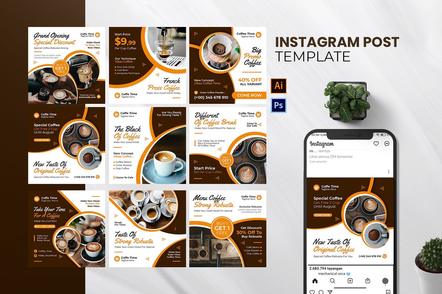 Kit Graphique #210679 Instagram Post Divers Modles Web - Logo template Preview