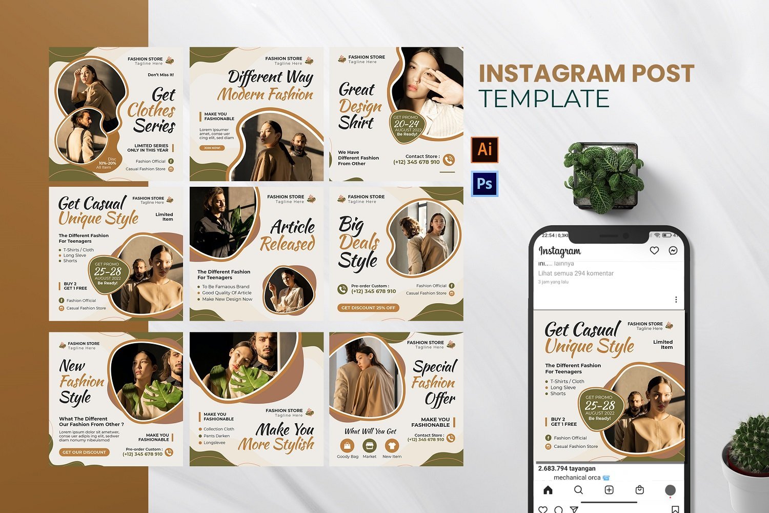 Kit Graphique #210688 Instagram Post Divers Modles Web - Logo template Preview