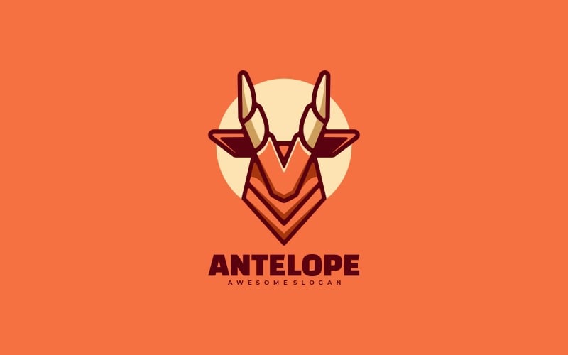Antelope Simple Mascot Logo Logo Template