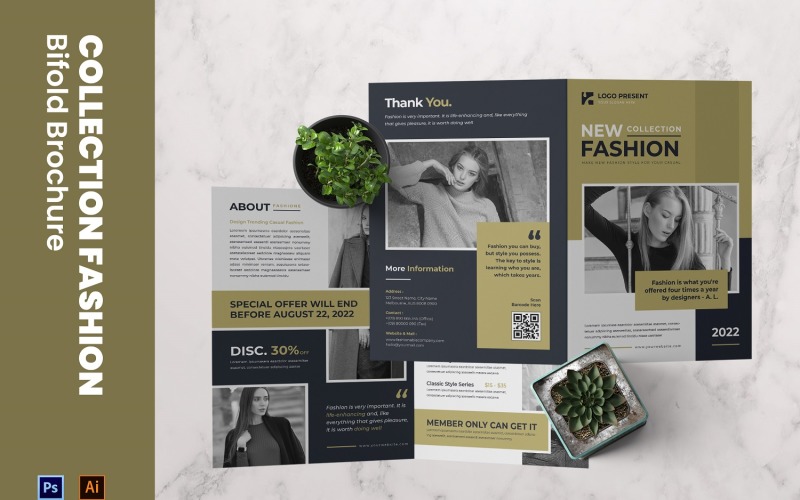 Collection Fashion Bifold Brochure Corporate Identity