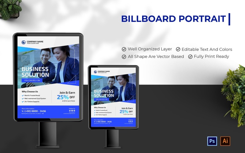 Gradblue Digital Marketing Billboard Portrait Corporate Identity
