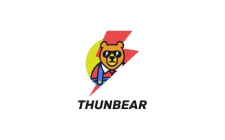 Thunder Bear Simple Mascot Logo