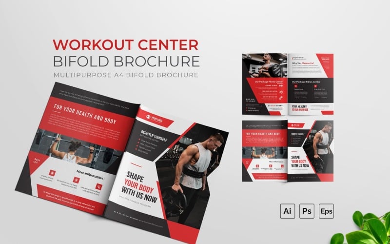 Workout Center Bifold Brochure Corporate Identity