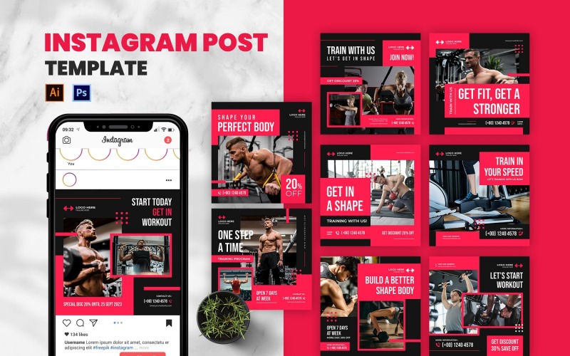 Workout Gym Instagram Post Social Media