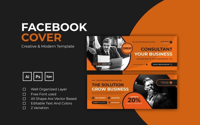 Business Consultant Facebook Cover Social Media