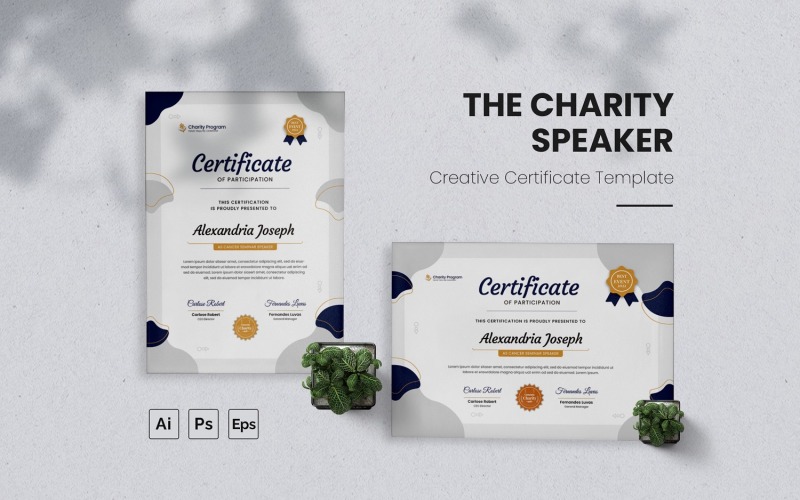 Charity Speaker Certificate Certificate Template