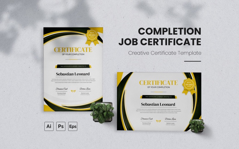 Completion Job Certificate Certificate Template