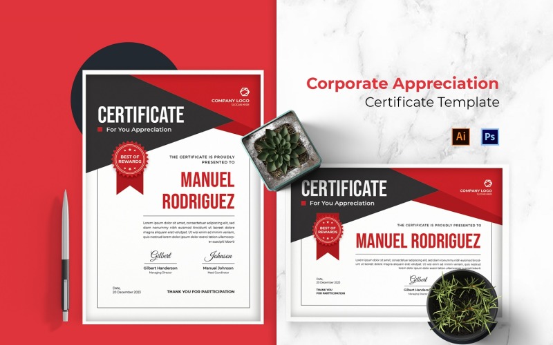 Corporate Appreciation Certificate Certificate Template