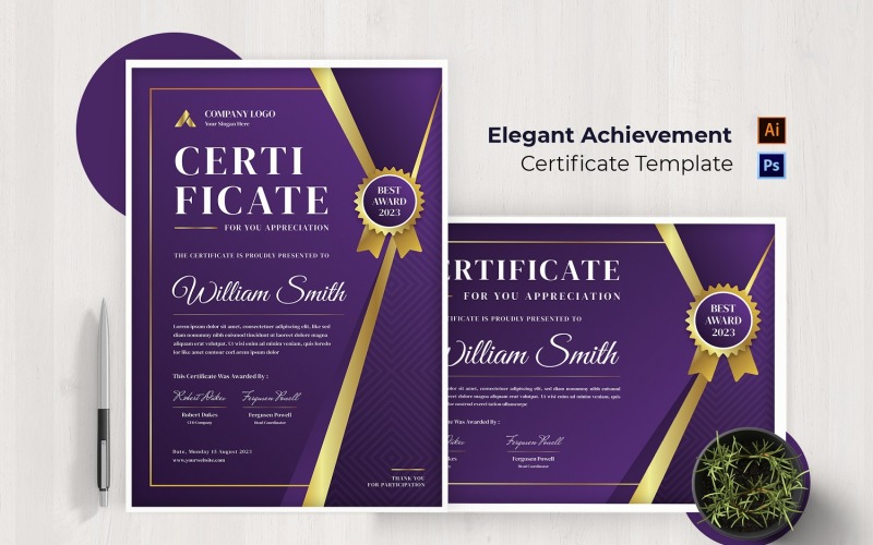 Elegant Achievement Certificate Certificate Template