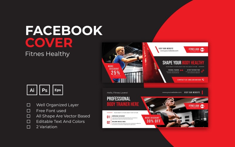 Fitnes Healthy Facebook Cover Social Media