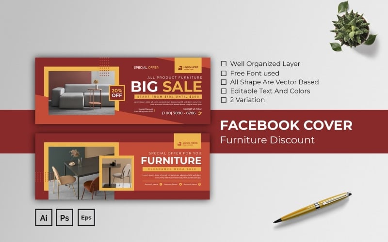 Furniture Discount Facebook Cover Social Media