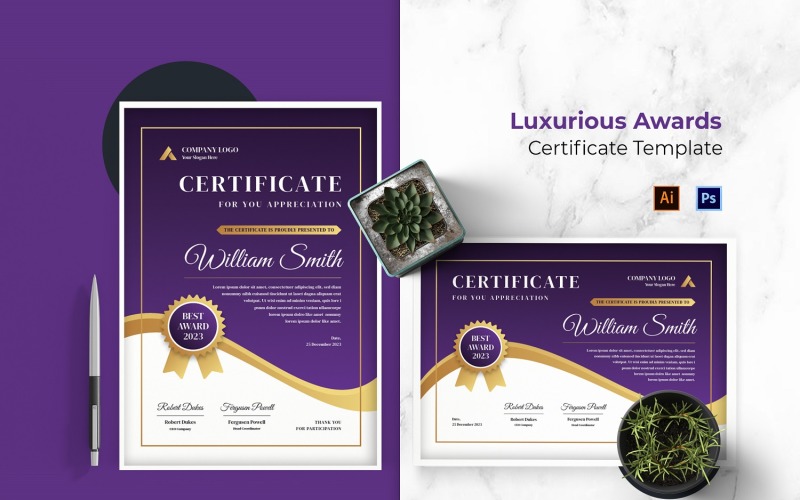 Luxurious Awards Certificate Certificate Template