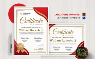 Luxury Awards Certificate
