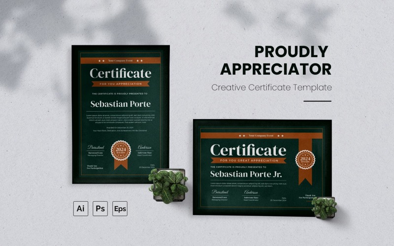 Proudly Appreciator Certificate Certificate Template
