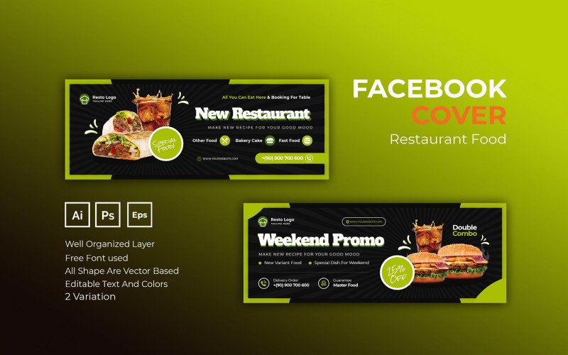 Restaurant Food Facebook Cover Social Media