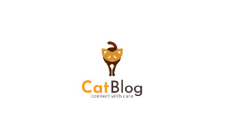 Cat Blog Logo Design Template