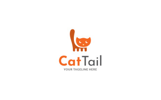 Cat Tail Logo Design Template