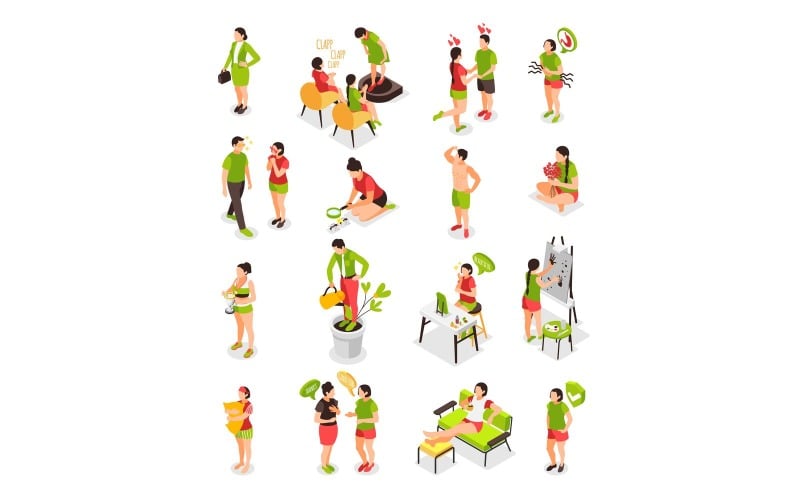 Human Needs Isometric Icons Recolor 201030124 Vector Illustration Concept