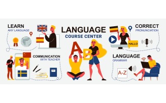 Language Course Infographics 210160519 Vector Illustration Concept