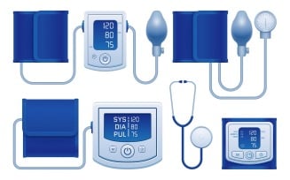 Realistic Hypertension Tonometer 201250422 Vector Illustration Concept