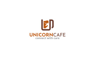 Unicorn Cafe Logo Design Template