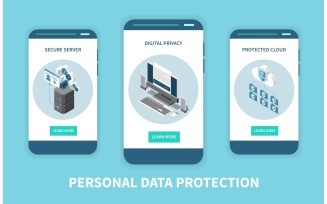 Digital Privacy Personal Data Protection Isometric 201210916 Vector Illustration Concept