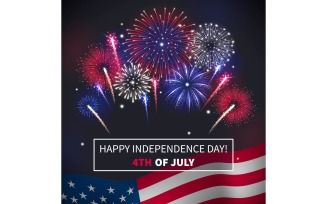 Fireworks Realistic Independence Day 200620313 Vector Illustration Concept
