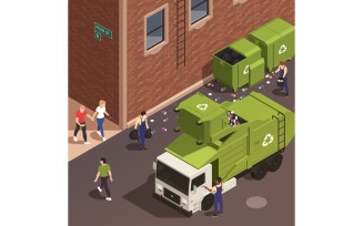 Garbage Recycling Isometric 201210122 Vector Illustration Concept