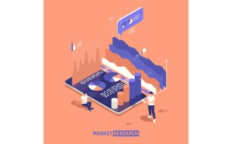 Market Research Isometric 201210134 Vector Illustration Concept