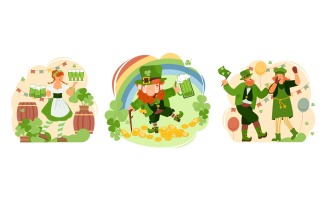 Patrick Day Composition Flat 210160207 Vector Illustration Concept