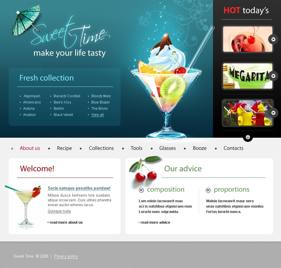 Cocktail Bar Website Template 21109